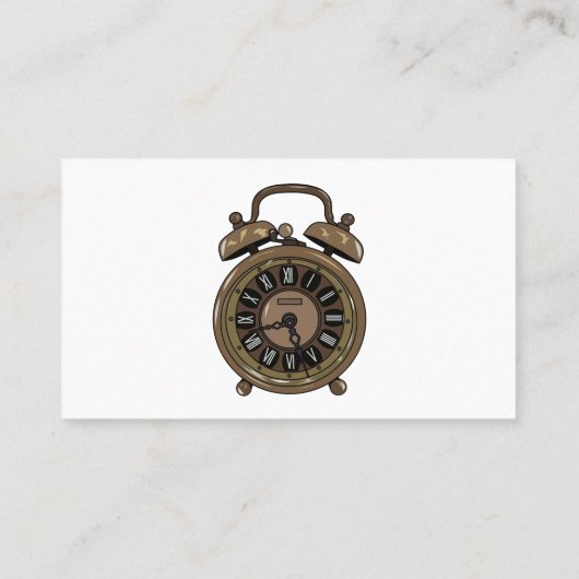 目覚まし時計の漫画イラストレーション 名刺 (裏面)
