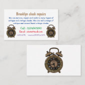 目覚まし時計の漫画イラストレーション 名刺 (正面/裏面)