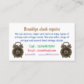 目覚まし時計の漫画イラストレーション 名刺 (正面)