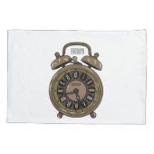 目覚まし時計の漫画イラストレーション 枕カバー (裏面)