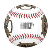 目覚まし時計の漫画イラストレーション 野球ボール (裏面)