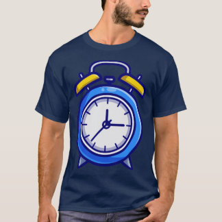 目覚まし時計の漫画イラストレーション Tシャツ