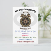 目覚まし時計の漫画イラスト 招待状 (スタンド正面)