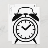 目覚まし時計アイコン ポストカード (正面/裏面)
