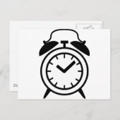 目覚まし時計アイコン ポストカード (正面/裏面)