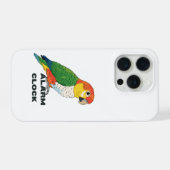 目覚まし時計 ヒメコンゴウインコ - 大声のオウム iPhoneケース (裏面横)