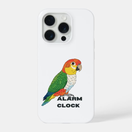 目覚まし時計 ヒメコンゴウインコ - 大声のオウム iPhoneケース (裏面)