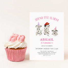 目覚まし消防士の女の子の誕生日パーティーを鳴らす 招待状