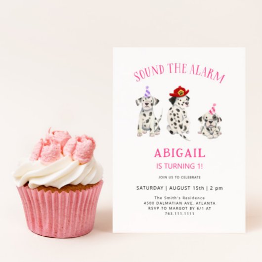 目覚まし消防士の女の子の誕生日パーティーを鳴らす 招待状