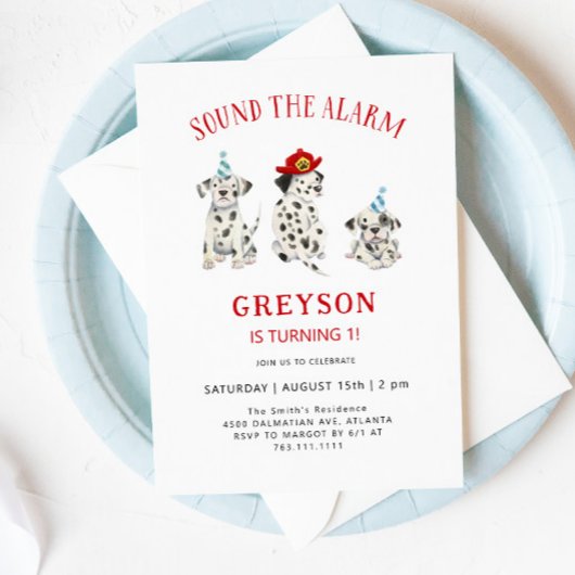 目覚まし消防士の誕生日パーティーを鳴らす 招待状