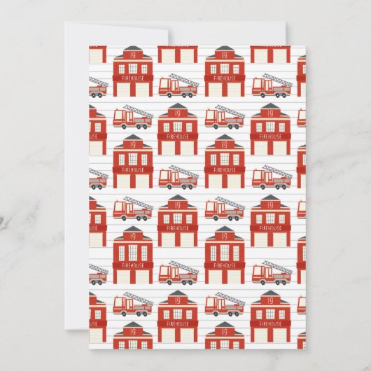 目覚まし消防車の誕生日パーティーを鳴らす 招待状 (裏面)