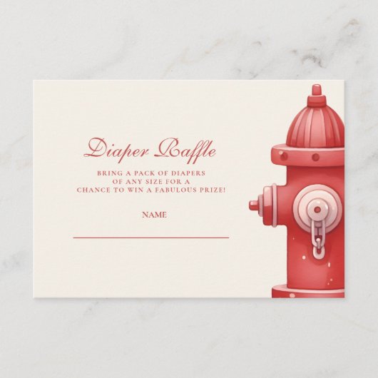 目覚まし赤ちゃんシャワーおむつラッフルを鳴らす エンクロージャーカード (正面)