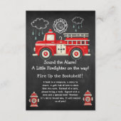 目覚まし音を立てて!消防車の赤ちゃんシャワー エンクロージャーカード (正面)