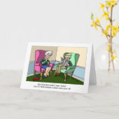 目覚めたおばあちゃんのグリーティングカード カード (黄色い花)