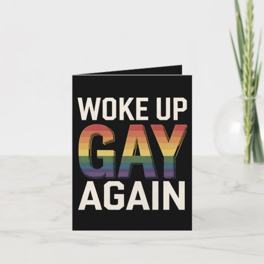 目覚めたゲイ再おもしろい度LGBTQプライドアリー虹 カード (正面)