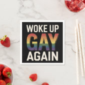 目覚めたゲイ再おもしろい度LGBTQプライドアリー虹 スタンダードカクテルナプキン (インサイチュ)