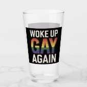 目覚めたゲイ再おもしろい度LGBTQプライドアリー虹 タンブラーグラス (正面)