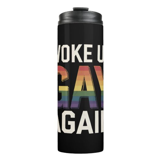 目覚めたゲイ再おもしろい度LGBTQプライドアリー虹 タンブラー (正面)