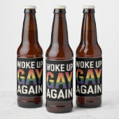 目覚めたゲイ再おもしろい度LGBTQプライドアリー虹 ビールラベル (ボトル)