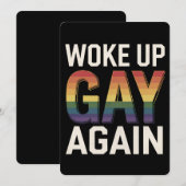 目覚めたゲイ再おもしろい度LGBTQプライドアリー虹 招待状 (正面/裏面)