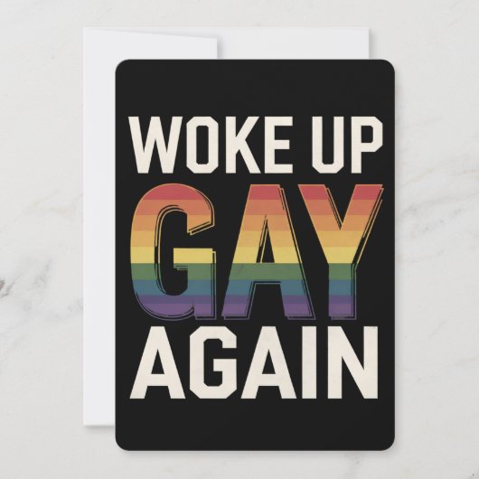 目覚めたゲイ再おもしろい度LGBTQプライドアリー虹 招待状 (正面)