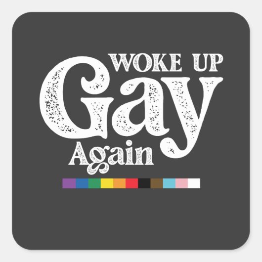 目覚めたゲイ再びサポートLGBTプライド スクエアシール (正面)