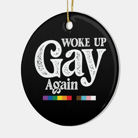 目覚めたゲイ再びサポートLGBTプライド セラミックオーナメント (左)
