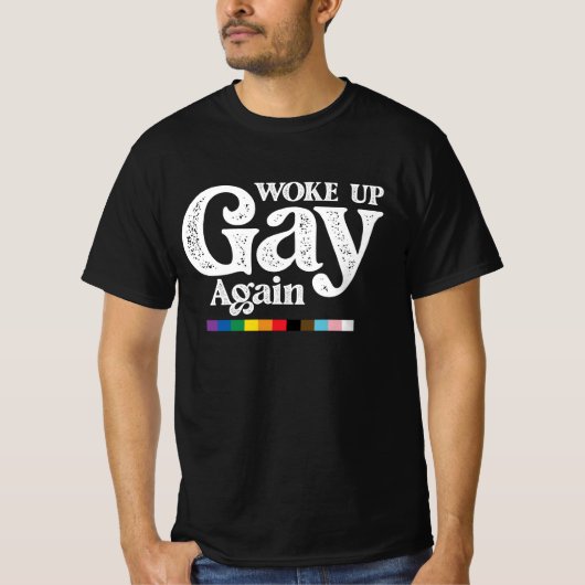 目覚めたゲイ再びサポートLGBTプライド Tシャツ (正面)
