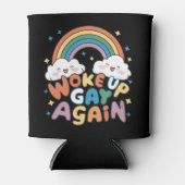 目覚めたゲイ再びLGBTプライド月Groovy 缶クーラー (正面)