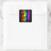 目覚めたゲイ再びLGBTプライド月LGBTQ Rainbow スクエアシール (バッグ)