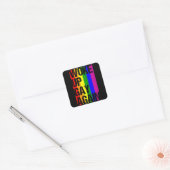 目覚めたゲイ再びLGBTプライド月LGBTQ Rainbow スクエアシール (封筒)