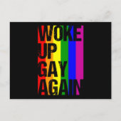 目覚めたゲイ再びLGBTプライド月LGBTQ Rainbow ポストカード (正面)