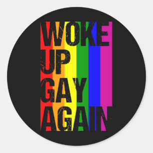 目覚めたゲイ再びLGBTプライド月LGBTQ Rainbow ラウンドシール
