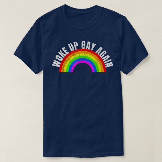 目覚めたゲイ再びLGBTプライド月LGBTQ Rainbow F Tシャツ (デザイン正面)