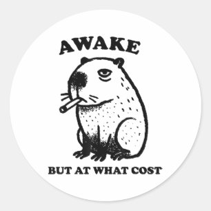 目覚めだが何のコストで – Capybara喫煙_1 ラウンドシール