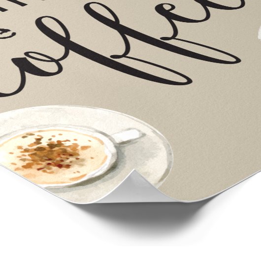 目覚めてコーヒーの匂いを嗅ぐ – やる気を起こさせる引用文 ポスター (角)