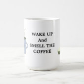 目覚めてコーヒーの匂いを嗅ぐ コーヒーマグカップ (中央)