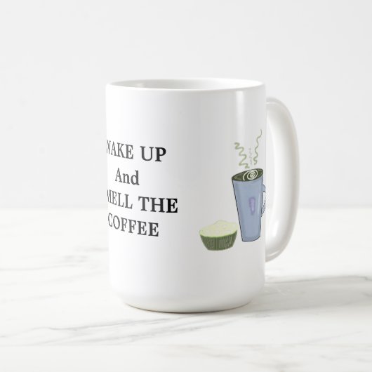 目覚めてコーヒーの匂いを嗅ぐ コーヒーマグカップ (正面右)