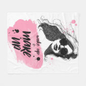 目覚めて下さい及び構成して下さい フリースブランケット (正面(横))