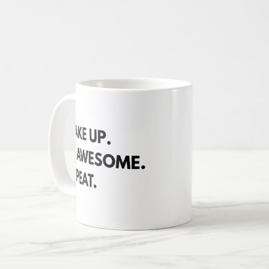 目覚めて繰り返素晴らしし コーヒーマグカップ (正面左)