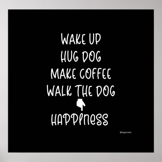 目覚めて、ハグドッグ... 幸せ 愛 グラフィックポスター ポスター (正面)