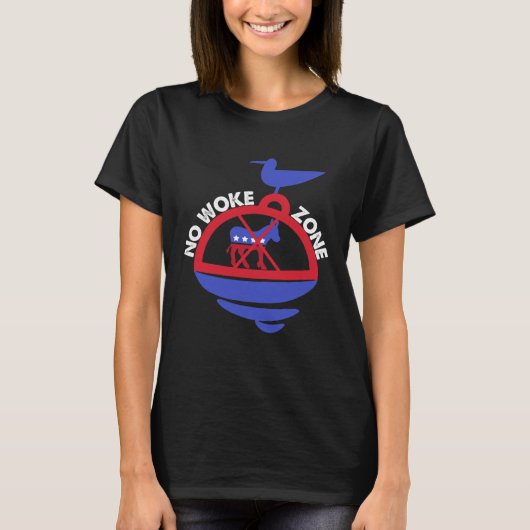 目覚めのないゾーンアンチ民主党左派自由主義ののリパブリック Tシャツ (正面)