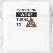 目覚めはすべてS#!T (ウンチ絵文字) スクエアシール (バッグ)