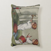 目覚めるクリスマスかわいい子どもイラストレーション アクセントクッション (正面(垂直))