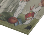 目覚めるクリスマスかわいい子どもイラストレーション カッティングボード (角)