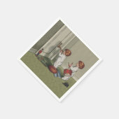 目覚めるクリスマスかわいい子どもイラストレーション スタンダードカクテルナプキン (角)