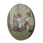 目覚めるクリスマスかわいい子どもイラストレーション ダーツボード (正面右)