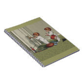 目覚めるクリスマスかわいい子どもイラストレーション ノートブック (右側)