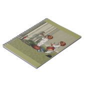 目覚めるクリスマスかわいい子どもイラストレーション ノートブック (左側)