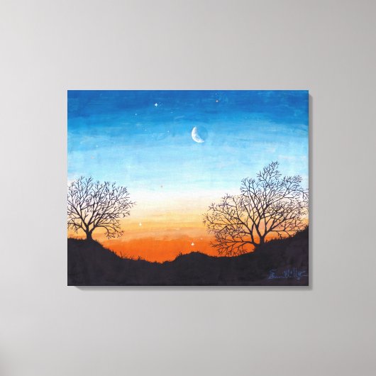 目覚める夜明け：キャンバスのプリント未切り キャンバスプリント (正面)